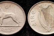 [#337] - Ireland 1966 | 6 Pence | Wolfhound | KM.13a | UNC