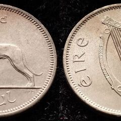 [#337] - Ireland 1966 | 6 Pence | Wolfhound | KM.13a | UNC