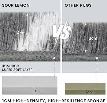 Rugs Living Room 140x200cm, Grey Area Rugs for Bedroom, Washable Anti Slip Large Shaggy Soft Rug Fluffy Modern Carpets Mat Beside Area Rug for Living Room Kids Room