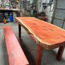 Rare Handcrafted Sequoia (Californian Redwood) 8-Seater Dining Table & Bench Image 5