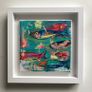 Framed Original Abstract Painting of Fish Original Gift Image 2