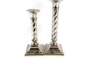 Mid century silver plated candlesticks