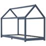 Kids Bed Frame Grey Solid Pine Wood 90x200 cm Image 2