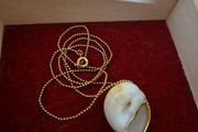 Vintage Shell Pendant and Necklace