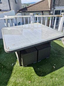 Real Rattan Glasstop Table