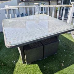 Real Rattan Glasstop Table