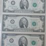 uncut 2 dollar bill sheet Image 2