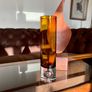 Vintage Slender Scandinavian Style Mid Century Amber Glass Vase Image 4
