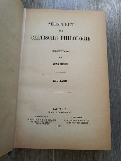 Zeitschrift fur Celtische Philologie. 12 band (volume 12) 1918