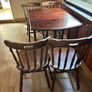 Wooden dining table and six chairs Image 2