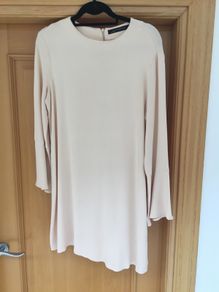 Zara beige styled swing sleeve dress