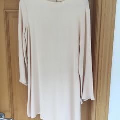 Zara beige styled swing sleeve dress