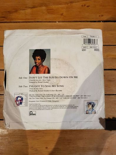 Oleta Adams Dont Let The Sun Go Down On Me 7 inch Vinyl 1991 Fontana