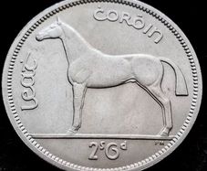[#38] - Ireland 1967 | Irish 2s6d | Irish Half Crown | Horse | KM.16a