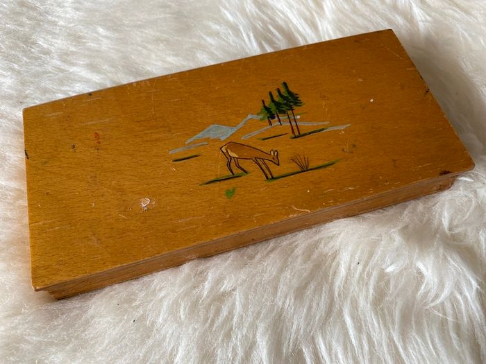 1960's wooden pencil case