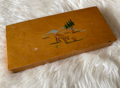 1960's wooden pencil case