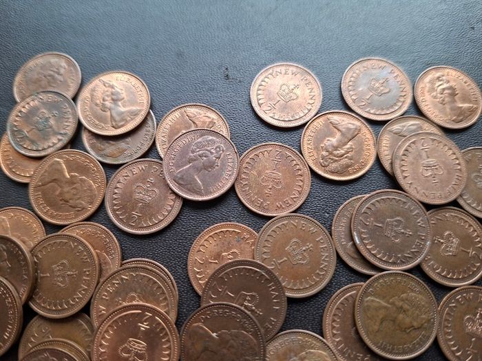 Great Britain. Elizabeth II. 50 coins x1/2p (1971-1982) Nice Condition!