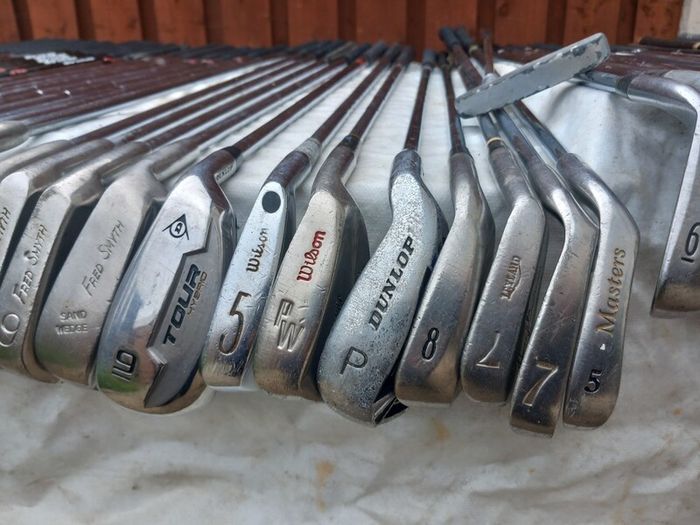 A selection of Golf clubs. Right handed clubs