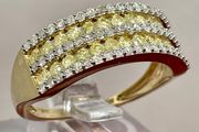 Gold Natural Yellow Diamond and White Diamond Ring