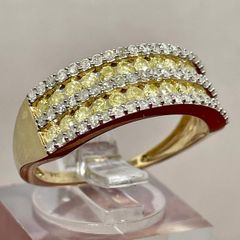 Gold Natural Yellow Diamond and White Diamond Ring
