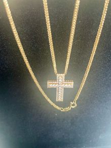 18ct gold diamond cross