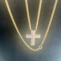 18ct gold diamond cross