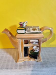 Rare Collectible Miniature Royal Albert 'Old Country Roses' Bedside Cabinet Teapot by Cardew Design