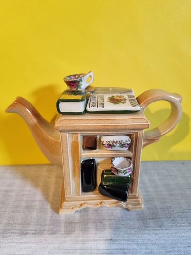 Rare Collectible Miniature Royal Albert 'Old Country Roses' Bedside Cabinet Teapot by Cardew Design