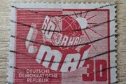 East Germany 1950 "60 Years 1st of May Celebrations" 30 Pfennig Stamp cancelled - free standard postage
