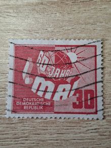 East Germany 1950 "60 Years 1st of May Celebrations" 30 Pfennig Stamp cancelled - free standard postage
