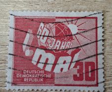 East Germany 1950 "60 Years 1st of May Celebrations" 30 Pfennig Stamp cancelled - free standard postage