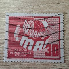 East Germany 1950 "60 Years 1st of May Celebrations" 30 Pfennig Stamp cancelled - free standard postage