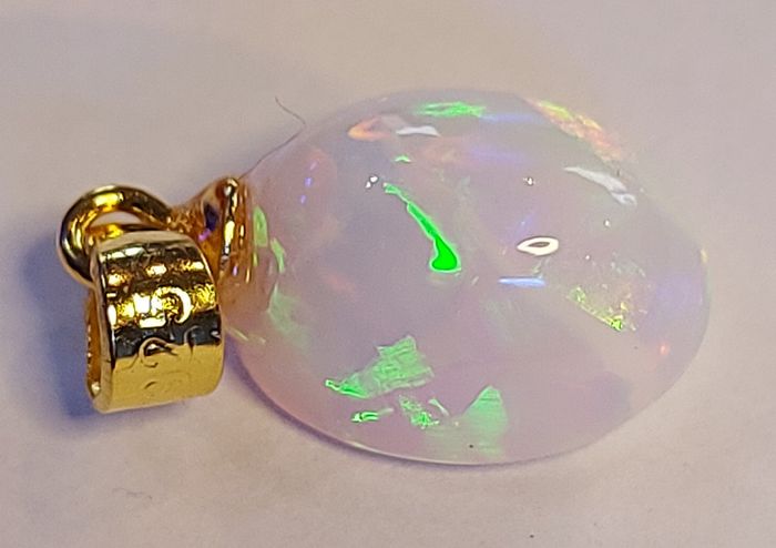 Ethiopian Fire Opal Pendant 2.93ct on Goldplated S925 Silver