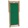 Folding Beach Chair Solid Teak Wood Green Image 5