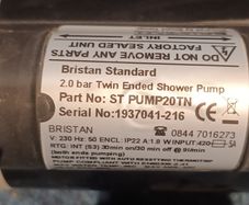 Beistan Standard 2.0 twin ended shower pump