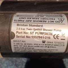 Beistan Standard 2.0 twin ended shower pump