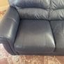 Navy leather couch Image 3