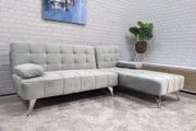 Silver grey corner sofa bed.198cm