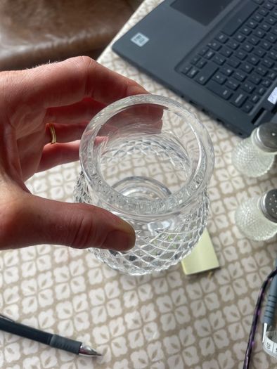 waterford crystal tea light holder with etching