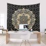 Gold Mandala Tapestry Bedroom Aesthetic Indie Wall Tapestry Hippie Room Decor Boho Tapestrys Trippy Small Tapestry Wall Hanging  Black Gold Wall Art 30x40 Inches Image 4