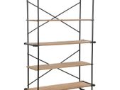 Bookcase Solid Firwood and Steel 120x42x180 cm