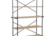 Bookcase Solid Firwood and Steel 120x42x180 cm