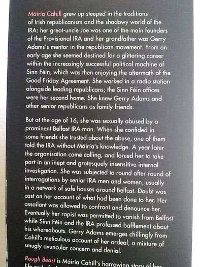 Rough Beast my story & the reality of Sinn Fein Signed by Mairia Cahill Ireland