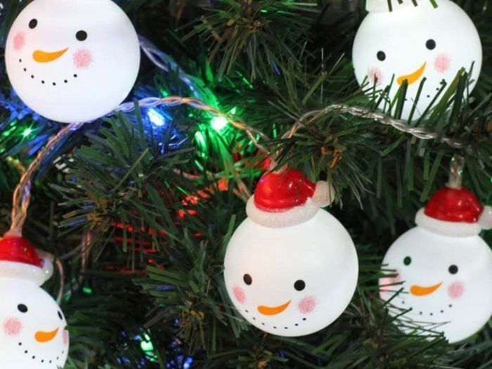Christmas Light,Led Christmas Snowman String Starry Light for Gardens,Home,Wedding,Christmas Party,Battery-Powered,Christmas Decoration,Warm White (FREE POSTAGE)