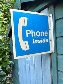Vintage Phone Inside 30 X 30cm Sign