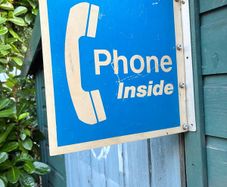 Vintage Phone Inside 30 X 30cm Sign