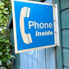 Vintage Phone Inside 30 X 30cm Sign