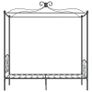 Canopy Bed Frame Grey Metal 100x200 cm Image 4