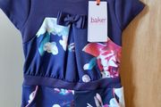 Girls Ted Baker Navy Floral Playsuit age 3 - 4 years Brand new