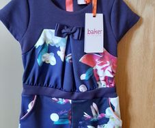 Girls Ted Baker Navy Floral Playsuit age 3 - 4 years Brand new